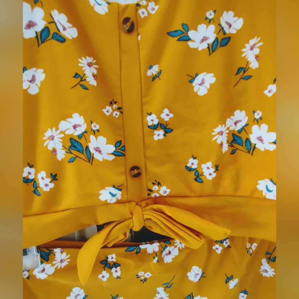 2 PC SWIMSUIT 3X TANGERINE BY CORAL REEF NWOT - Picture 3 of 4